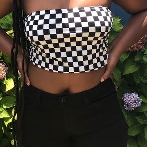 CHECKERED BOARD TUBE TOP
